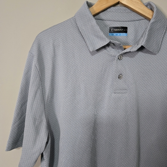 PGA Tour Men's Large Gray Polyester Polo Golf Shirt - Picture 12 of 13